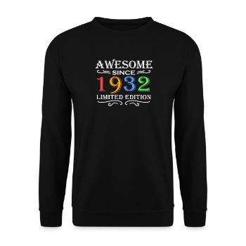 1932 - Jahrgang 1932 - Fantastisch seit 1932 - Unisex Pullover - Schwarz - Vorne - Alina (178cm) & Michal (187cm)