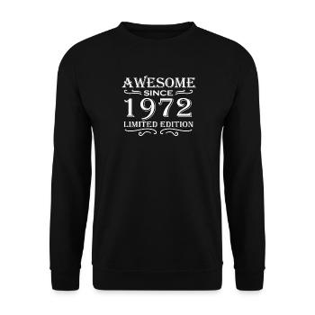 1972 - Jahrgang 1972 - Unisex Pullover - Schwarz - Vorne - Alina (178cm) & Michal (187cm)