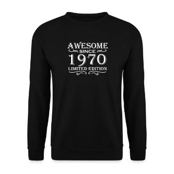 1970 - Né en 1970 - Fantastique depuis 1970 - Sweat-shirt Unisexe - noir - Devant - Alina (178cm) & Michal (187cm)