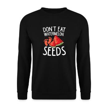 don t eat watermelon seeds - Unisex Pullover - Schwarz - Vorne - Alina (178cm) & Michal (187cm)