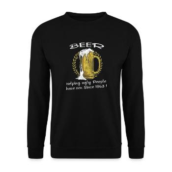 La bière à motif de chemise de bière fraîche aide au sexe - Sweat-shirt Unisexe - noir - Devant - Alina (178cm) & Michal (187cm)