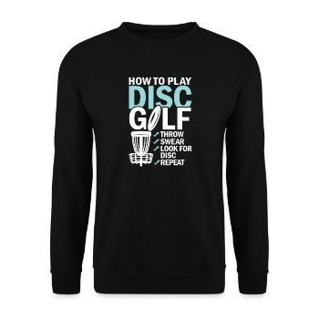 Discgolf Lernen Motivation Design - Unisex Pullover - Schwarz - Vorne - Alina (178cm) & Michal (187cm)