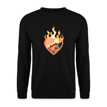 wunderbares Blumendesign - Unisex Pullover - Schwarz - Vorne - Alina (178cm) & Michal (187cm)