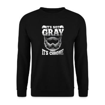 It s not gray it s chrome - Unisex Pullover - Schwarz - Vorne - Alina (178cm) & Michal (187cm)
