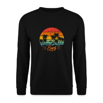 Surf addict - Unisex Sweatshirt - black - Front - Alina (178cm) & Michal (187cm)