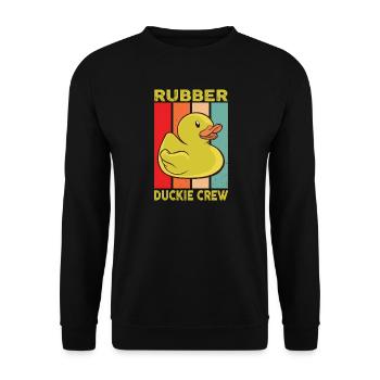 Rubber Duck Rubber Duckie Crew - Unisex Sweatshirt - black - Front - Alina (178cm) & Michal (187cm)
