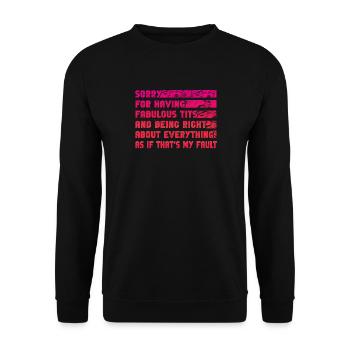 Désolé je suis fabuleux - Sweat-shirt Unisexe - noir - Devant - Alina (178cm) & Michal (187cm)