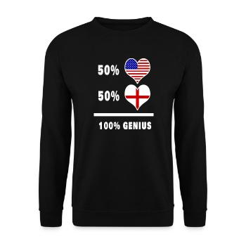 England and USA Genius / gift - Unisex Sweatshirt - black - Front - Alina (178cm) & Michal (187cm)