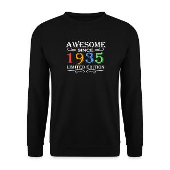 1935 - Jahrgang 1935 - Fantastisch seit 1935 - Unisex Pullover - Schwarz - Vorne - Alina (178cm) & Michal (187cm)