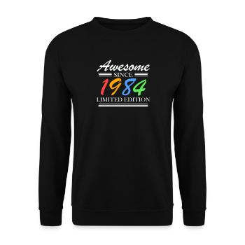 1984 - Born 1984 - Fantastic since 1984 - Unisex Sweatshirt - black - Front - Alina (178cm) & Michal (187cm)