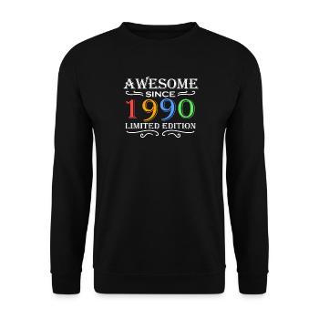 1990 - Born 1990 - Fantastic since 1990 - Unisex Sweatshirt - black - Front - Alina (178cm) & Michal (187cm)