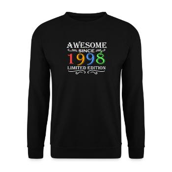 1998 - Jahrgang 1998 - Fantastisch seit 1998 - Unisex Pullover - Schwarz - Vorne - Alina (178cm) & Michal (187cm)