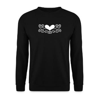 Heart Decoration - Unisex Sweatshirt - black - Front - Alina (178cm) & Michal (187cm)