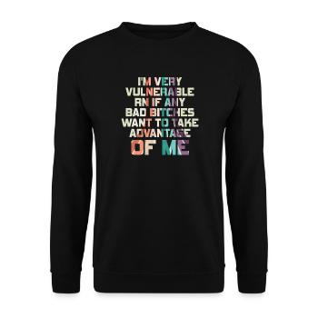 I'm Very Vulnerable RN - Unisex Sweatshirt - black - Front - Alina (178cm) & Michal (187cm)