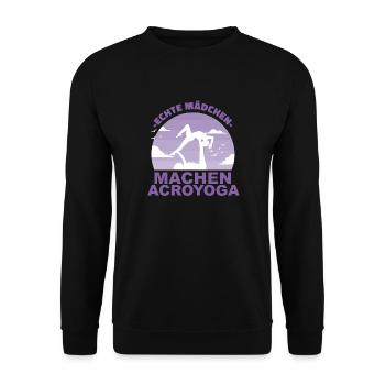 Acroyoga Yoga Partneryoga Partner Geschenk - Unisex Pullover - Schwarz - Vorne - Alina (178cm) & Michal (187cm)