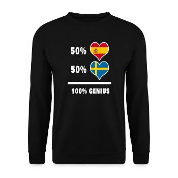 Suède et Espagne génie / cadeau - Sweat-shirt Unisexe - noir - Devant - Alina (178cm) & Michal (187cm)