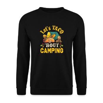 Tacos à propos de Camping Funny Glamping - Sweat-shirt Unisexe - noir - Devant - Alina (178cm) & Michal (187cm)