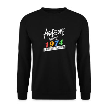 1974 - Jahrgang 1974 - Fantastisch seit 1974 - Unisex Pullover - Schwarz - Vorne - Alina (178cm) & Michal (187cm)