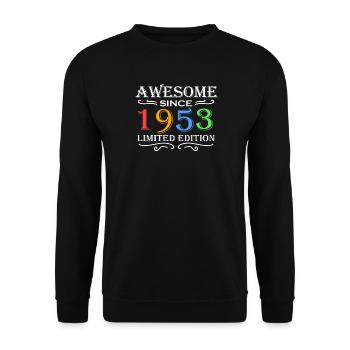 1953 - Jahrgang 1953 - Fantastisch seit 1953 - Unisex Pullover - Schwarz - Vorne - Alina (178cm) & Michal (187cm)