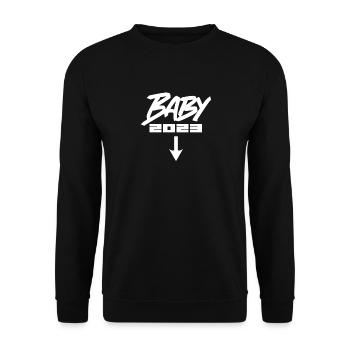 Bébé 2023 - Naissance Enceinte 2023 Grossesse - Sweat-shirt Unisexe - noir - Devant - Alina (178cm) & Michal (187cm)