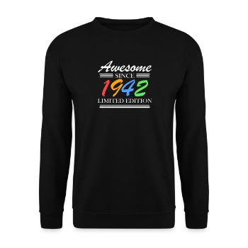 1942 - Jahrgang 1942 - Fantastisch seit 1942 - Unisex Pullover - Schwarz - Vorne - Alina (178cm) & Michal (187cm)