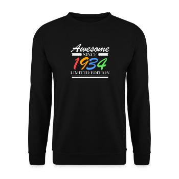 1934 - Jahrgang 1934 - Fantastisch seit 1934 - Unisex Pullover - Schwarz - Vorne - Alina (178cm) & Michal (187cm)