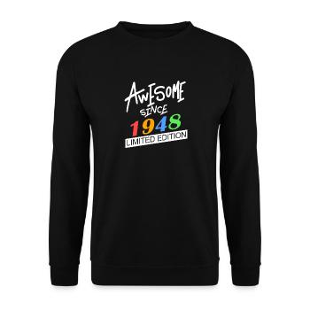 1948 - Unisex Pullover - Schwarz - Vorne - Alina (178cm) & Michal (187cm)