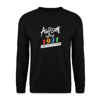 1931 - Jahrgang 1931 - Fantastisch seit 1931 - Unisex Pullover - Schwarz - Vorne - Alina (178cm) & Michal (187cm)