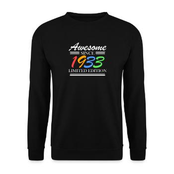1933 - Unisex Pullover - Schwarz - Vorne - Alina (178cm) & Michal (187cm)