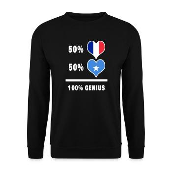 France and Somalia Genius / Gift - Unisex Sweatshirt - black - Front - Alina (178cm) & Michal (187cm)