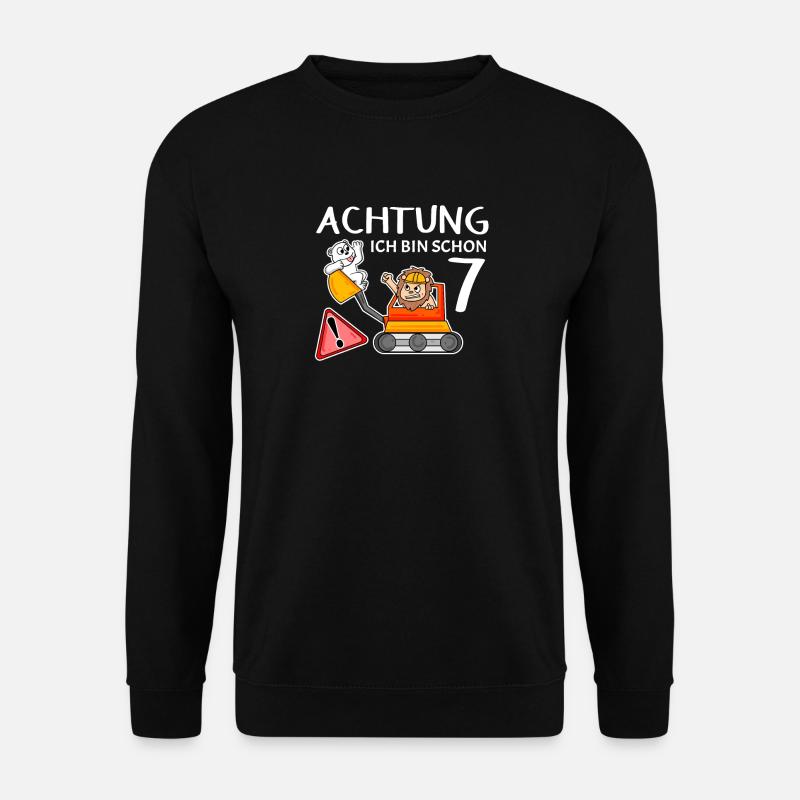 Junge 7 Jahre alt - 7. Geburtstag Geschenk - Unisex Pullover - Schwarz