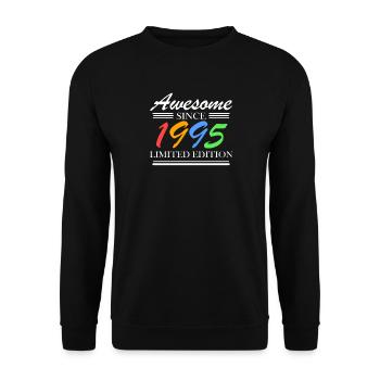 1995 - Jahrgang 1995 - Fantastisch seit 1995 - Unisex Pullover - Schwarz - Vorne - Alina (178cm) & Michal (187cm)