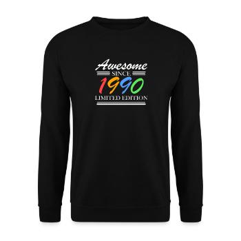 1990 - Jahrgang 1990 - Fantastisch seit 1990 - Unisex Pullover - Schwarz - Vorne - Alina (178cm) & Michal (187cm)