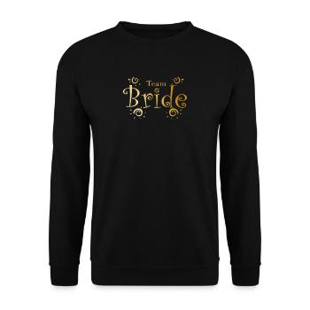 Team Bride dans la célébration de mariage d’or - Sweat-shirt Unisexe - noir - Devant - Alina (178cm) & Michal (187cm)