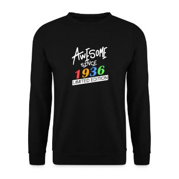 1936 - Jahrgang 1936 - Fantastisch seit 1936 - Unisex Pullover - Schwarz - Vorne - Alina (178cm) & Michal (187cm)