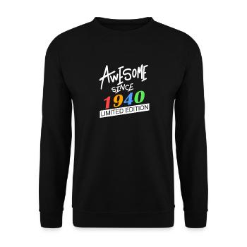 1940 - Jahrgang 1940 - Fantastisch seit 1940 - Unisex Pullover - Schwarz - Vorne - Alina (178cm) & Michal (187cm)