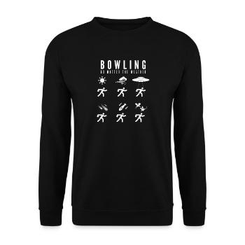 Bowling no Matter the Weather - Unisex Sweatshirt - black - Front - Alina (178cm) & Michal (187cm)