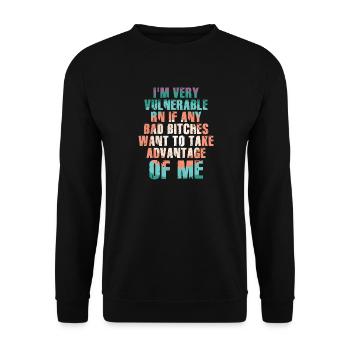 I'm Very Vulnerable RN - Unisex Sweatshirt - black - Front - Alina (178cm) & Michal (187cm)