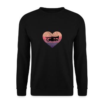 Le joueur de vent aime le cornet et le bugle - Sweat-shirt Unisexe - noir - Devant - Alina (178cm) & Michal (187cm)