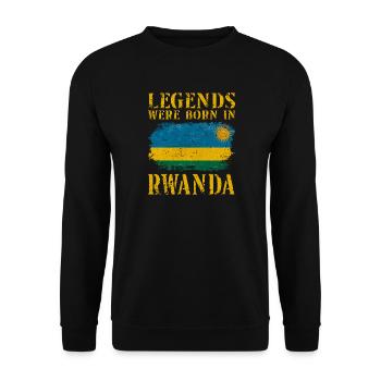 Vintage Design Ruanda Flagge - Unisex Pullover - Schwarz - Vorne - Alina (178cm) & Michal (187cm)
