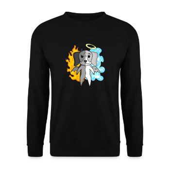 Dog Beagle - Angel and Devil - Unisex Sweatshirt - black - Front - Alina (178cm) & Michal (187cm)