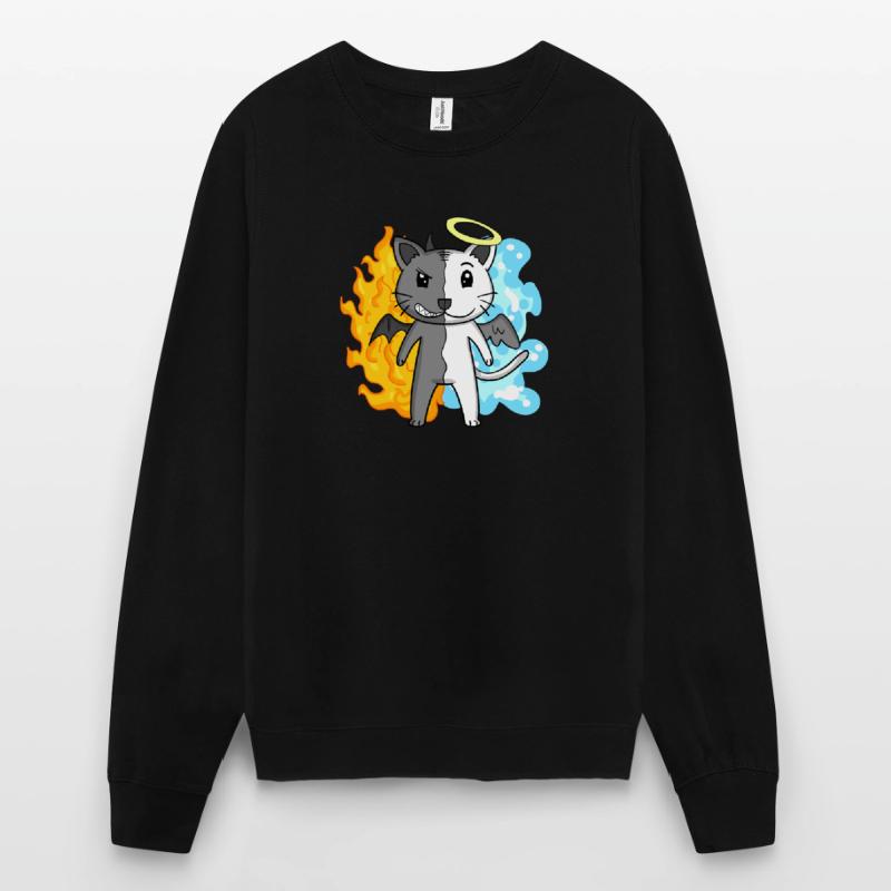 Cat Cat Breed Devon rex - Angel and Devil Unisex Sweatshirt