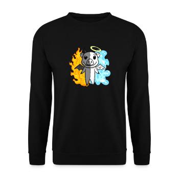 Pig - Angel and Devil - Unisex Sweatshirt - black - Front - Alina (178cm) & Michal (187cm)