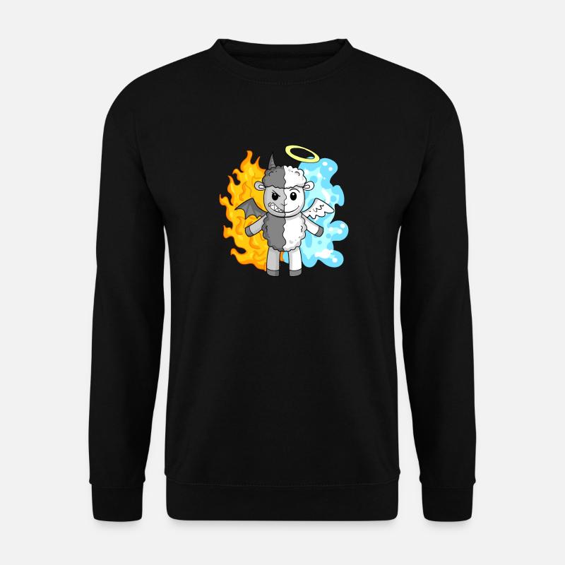 Schaf - Engel und Teufel - Unisex Pullover - Schwarz