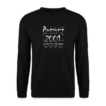 2001 - Born 2001 - Fantastic since 2001 - Unisex Sweatshirt - black - Front - Alina (178cm) & Michal (187cm)