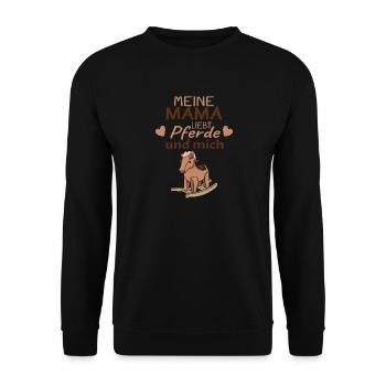 Baby Pferd Reiten Spruch - Unisex Pullover - Schwarz - Vorne - Alina (178cm) & Michal (187cm)