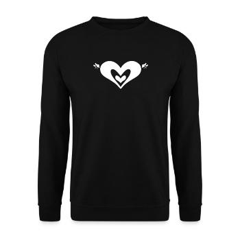 Symbole de l’aile de l’ange du cœur - Sweat-shirt Unisexe - noir - Devant - Alina (178cm) & Michal (187cm)