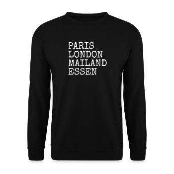 Essen Paris London Mailand Heimat Liebe Essener - Unisex Pullover - Schwarz - Vorne - Alina (178cm) & Michal (187cm)