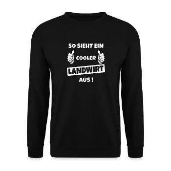 Landwirt - Bauer Tierhalter, lustiges Lanwirtshirt - Unisex Pullover - Schwarz - Vorne - Alina (178cm) & Michal (187cm)