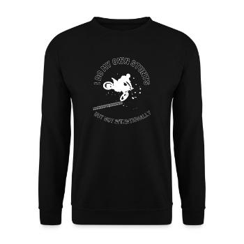 I do my own stunts - funny motocross - Unisex Pullover - Schwarz - Vorne - Alina (178cm) & Michal (187cm)